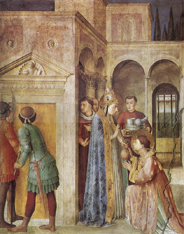 Fra Angelico St Lawrence Receiving the Church Treasures oil painting picture